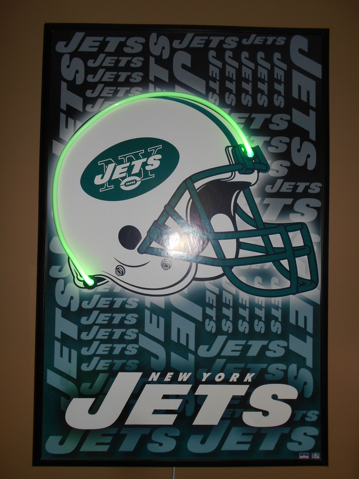 New York Jets Sports Neon Wall Art Print by for sale Made in USA FREE SHIPPING